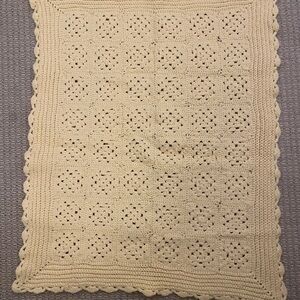 Handmade Crochet Blanket in Yellow - 32x24